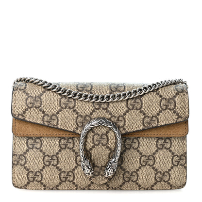 Gucci GG Supreme Monogram Super Mini Dionysus Shoulder Bag Taupe 1 of 10