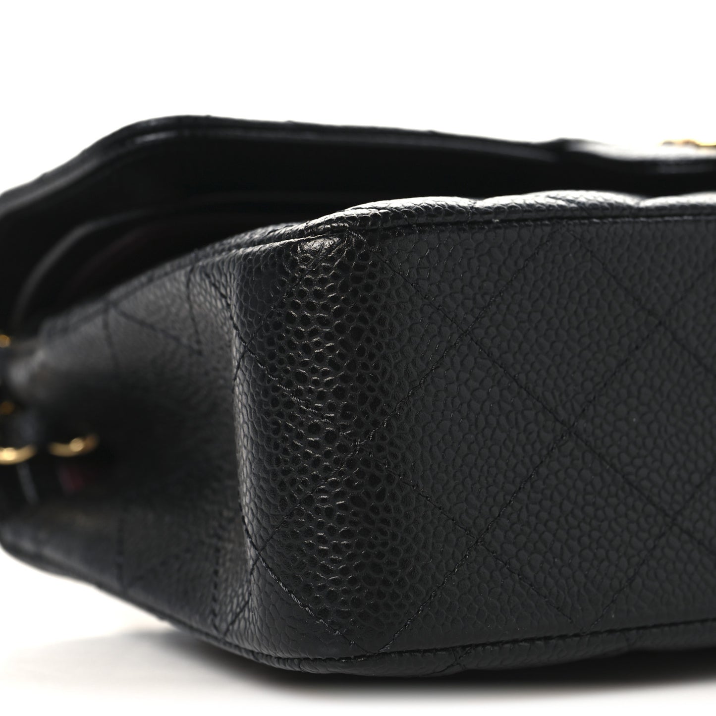 Caviar Quilted Small Double Flap Black
