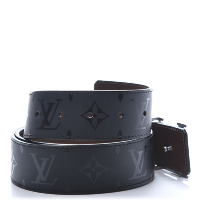 Louis Vuitton Monogram Eclipse Taigarama 40mm LV Initiales Reversible Belt 95 38 Black 4 of 5