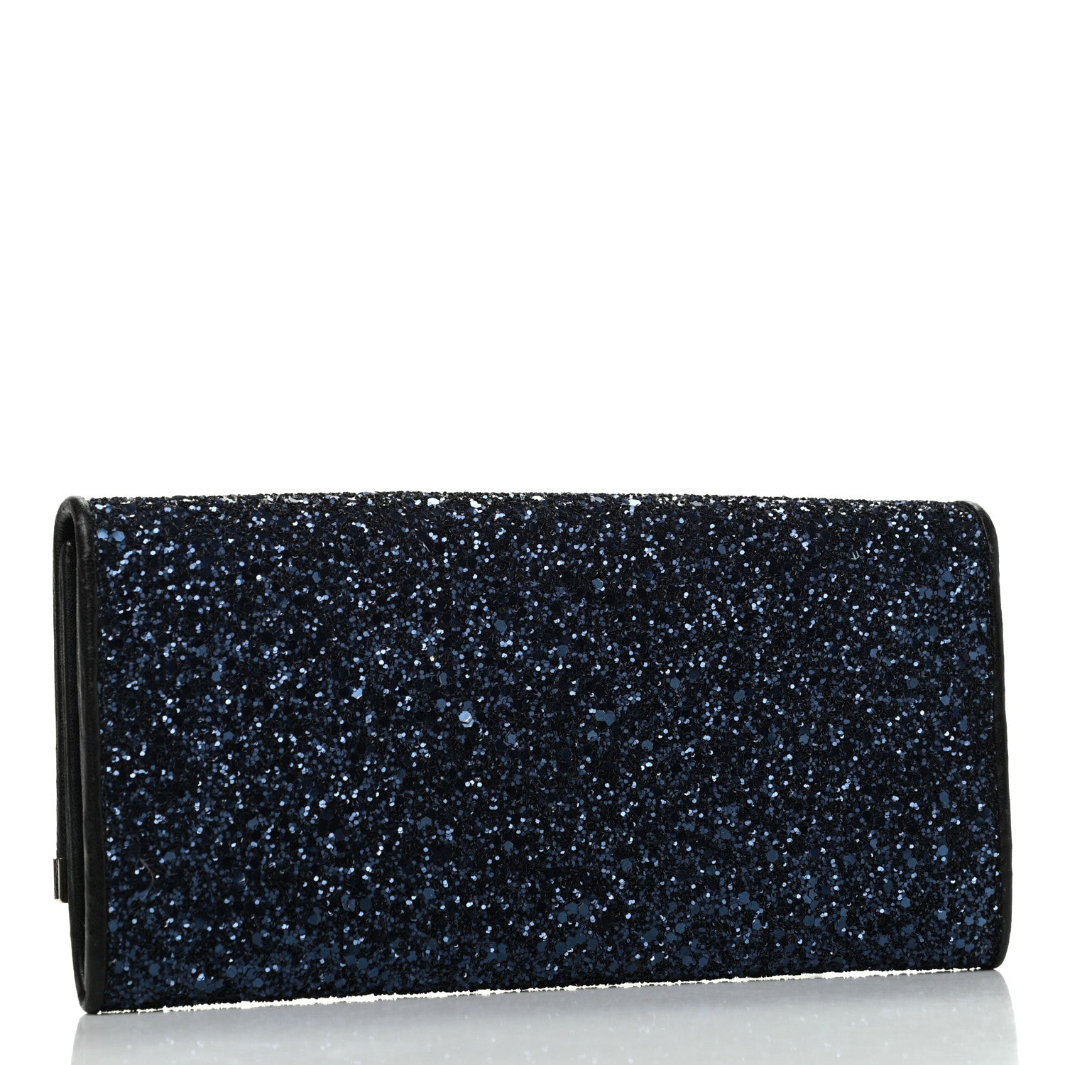 Jimmy Choo Glitter Milla Wallet on Chain Navy 3 of 10