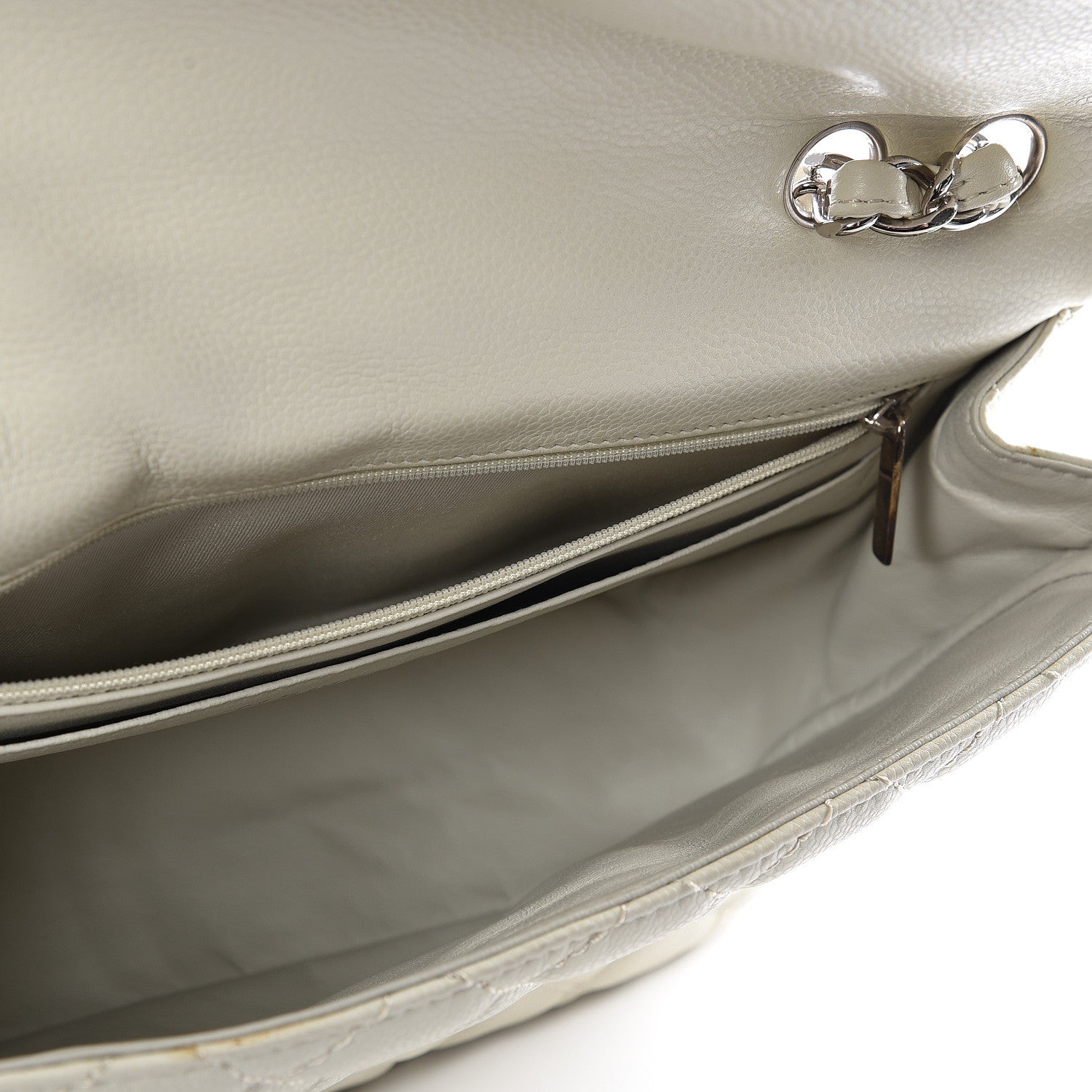 Chanel Caviar Jumbo Single Flap Off White 4 of 9