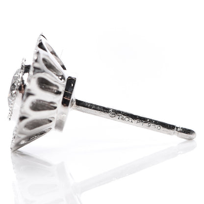Tiffany Platinum Diamond Enchant Flower Earrings 4 of 4