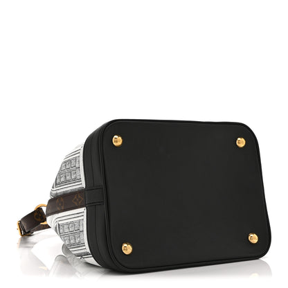 Louis Vuitton X FORNASETTI Calfskin Architettura Noe MM Black White 4 of 9