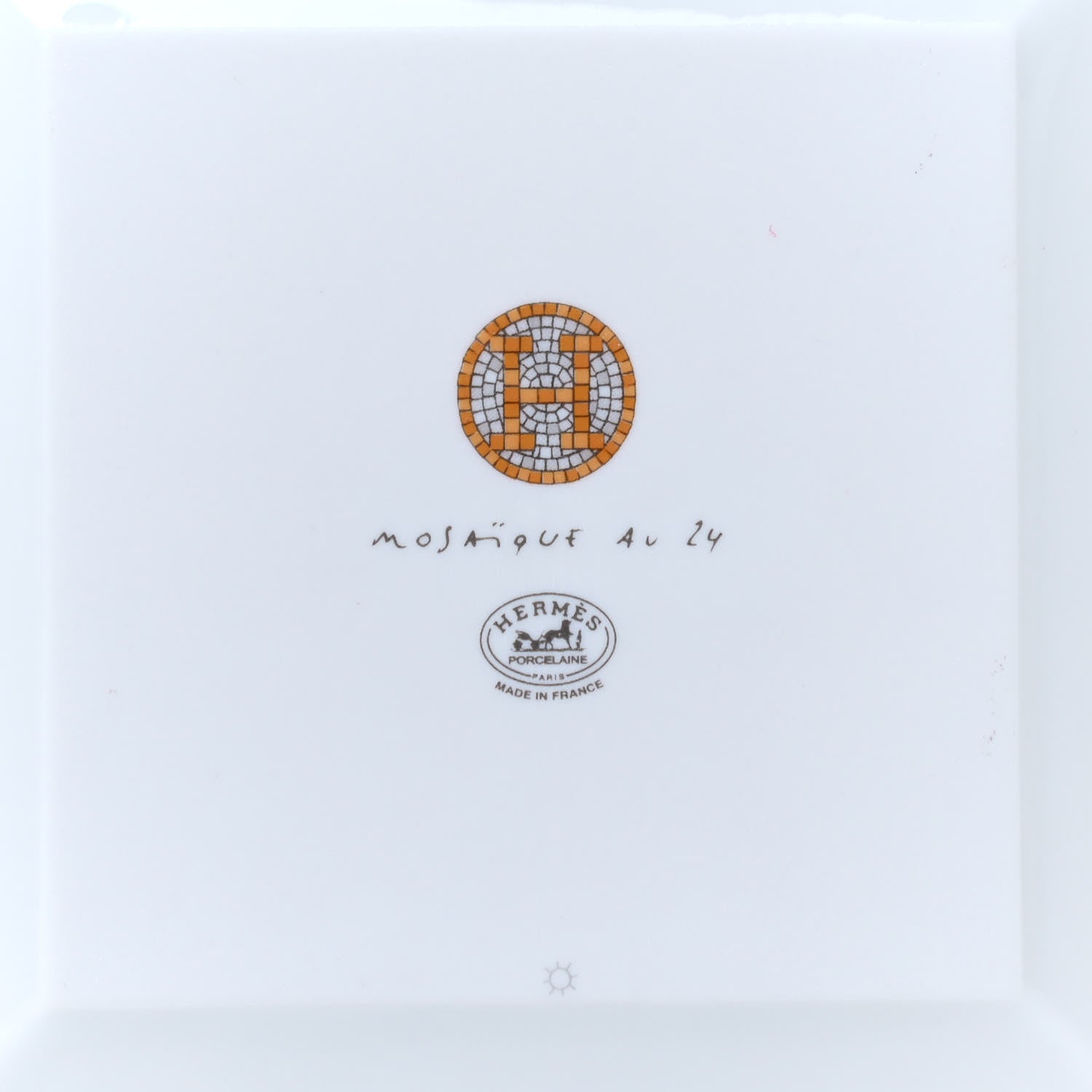 Hermes Porcelain Mosaique au 24 Square Plate N°2 Gold 3 of 3