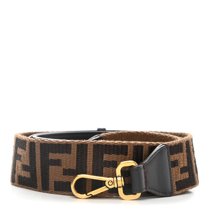 Fendi Ribbon Vitello Century FF 1974 Flat Studded Strap You Fango Marrone Ebano 1 of 4