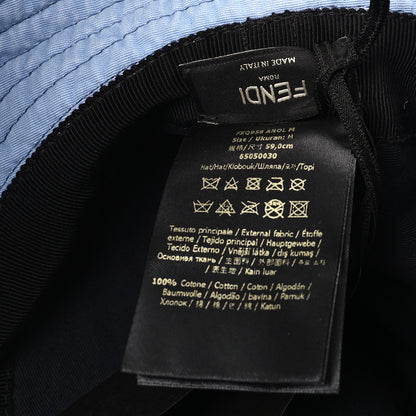 Fendi Woven Fabric Logo Bucket Hat M Celeste 8 of 8