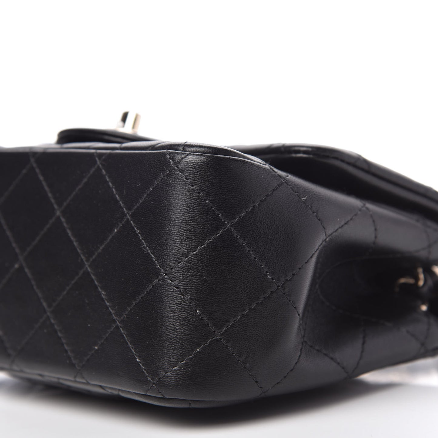 Lambskin Quilted Mini Square Flap Black