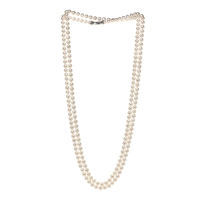 David Yurman Sterling Silver Diamond Pearl 8-8.5mm Buckle Necklace 72" 3 of 5