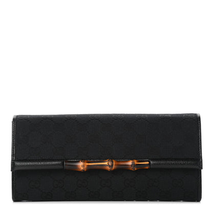 Gucci Monogram Bamboo Bar Clutch Black 2 of 12