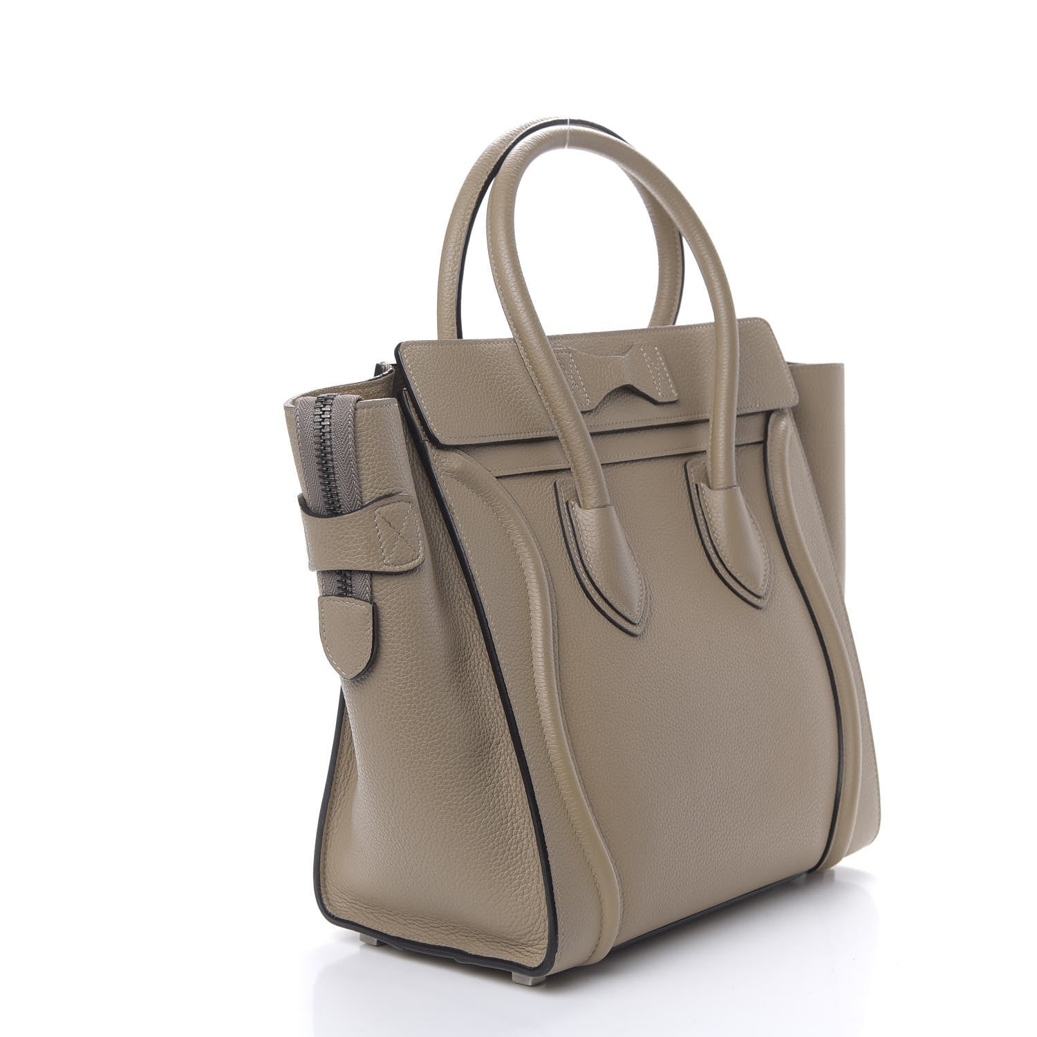 Celine Drummed Calfskin Micro Luggage Souris 2 of 12
