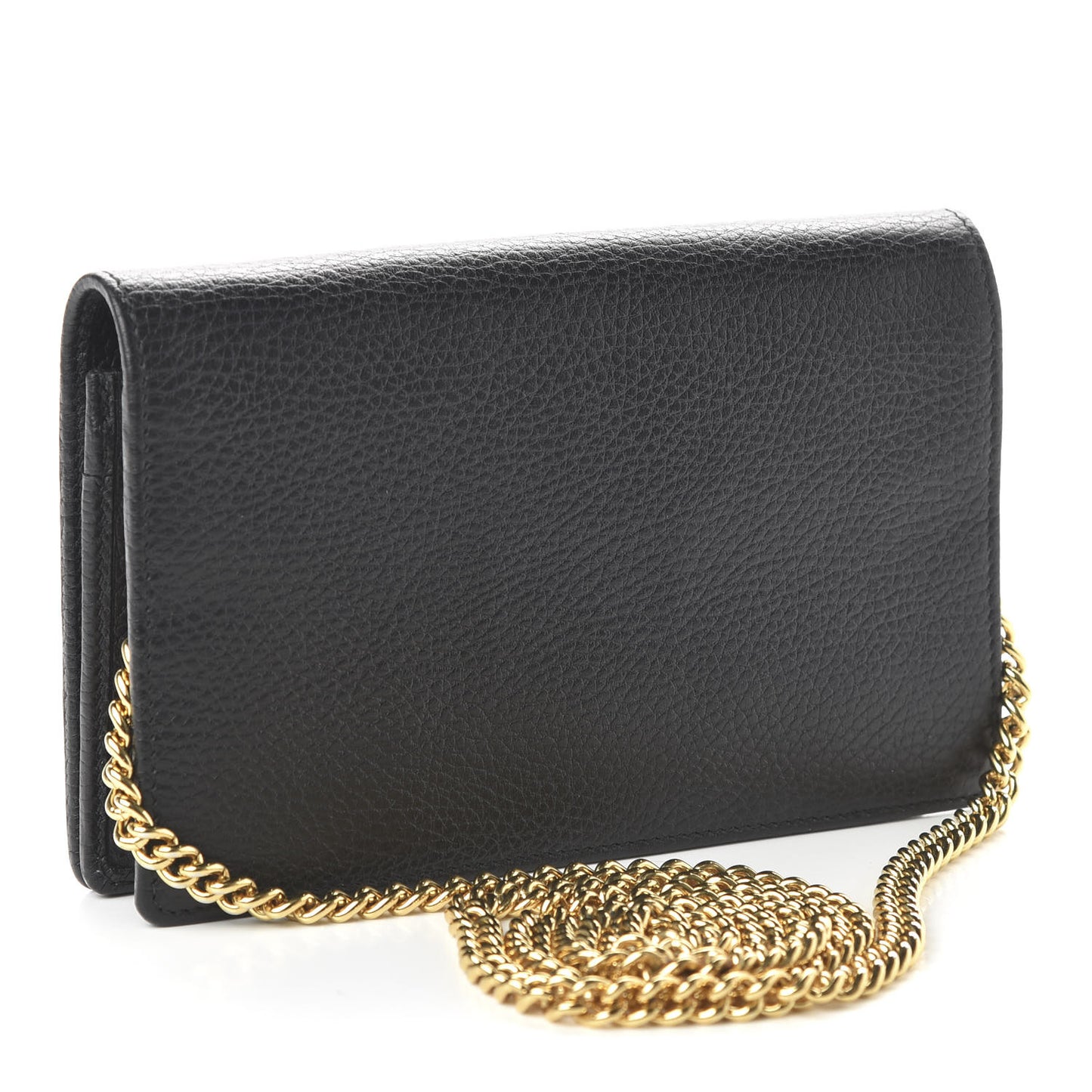 Calfskin Mini GG Marmont Chain Wallet Black