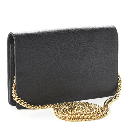 Gucci Calfskin Mini GG Marmont Chain Wallet Black 3 of 10