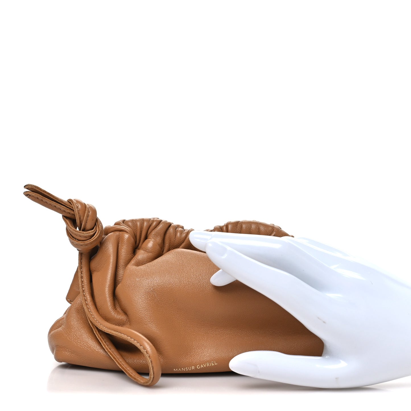 Lambskin Mini Cloud Wristlet Caramel
