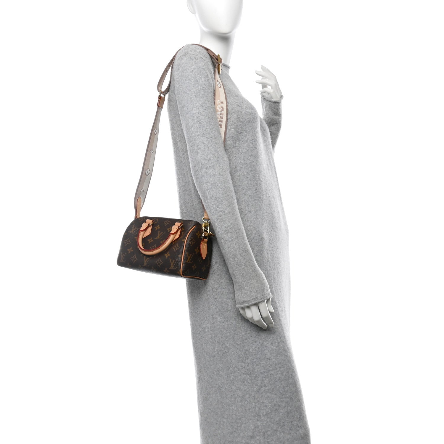 Louis Vuitton Monogram Speedy Bandouliere 20 Beige 2 of 10