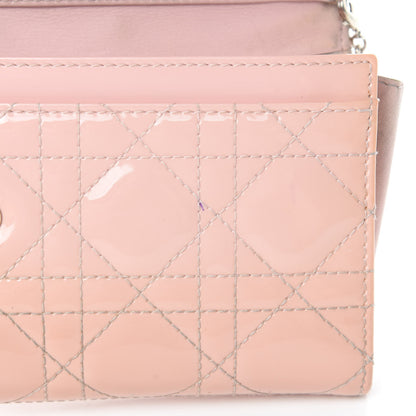 Christian Dior Patent Cannage Lady Dior Rendezvous Wallet On Chain Pink 14 of 20