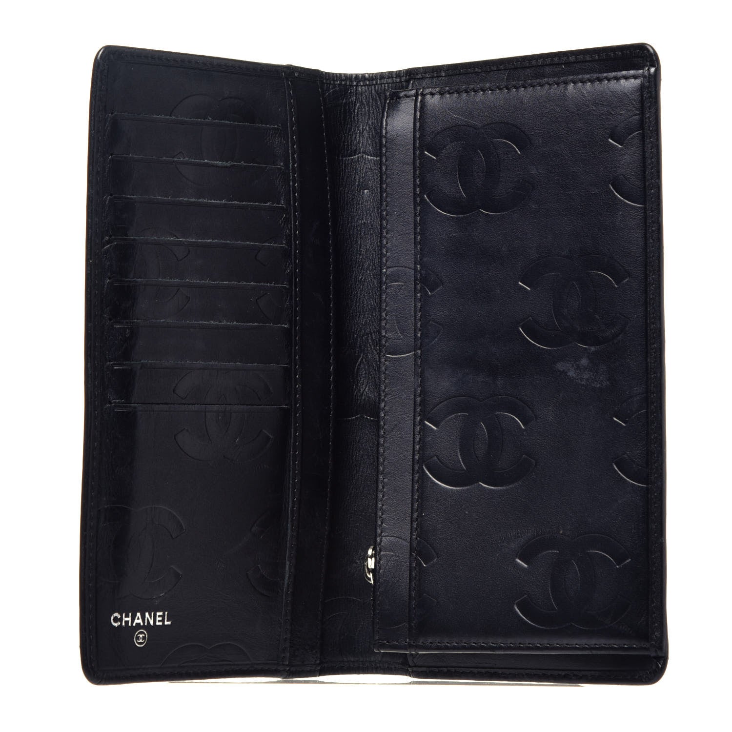 Chanel Calfskin Quilted Cambon Yen Wallet Black 6 of 9