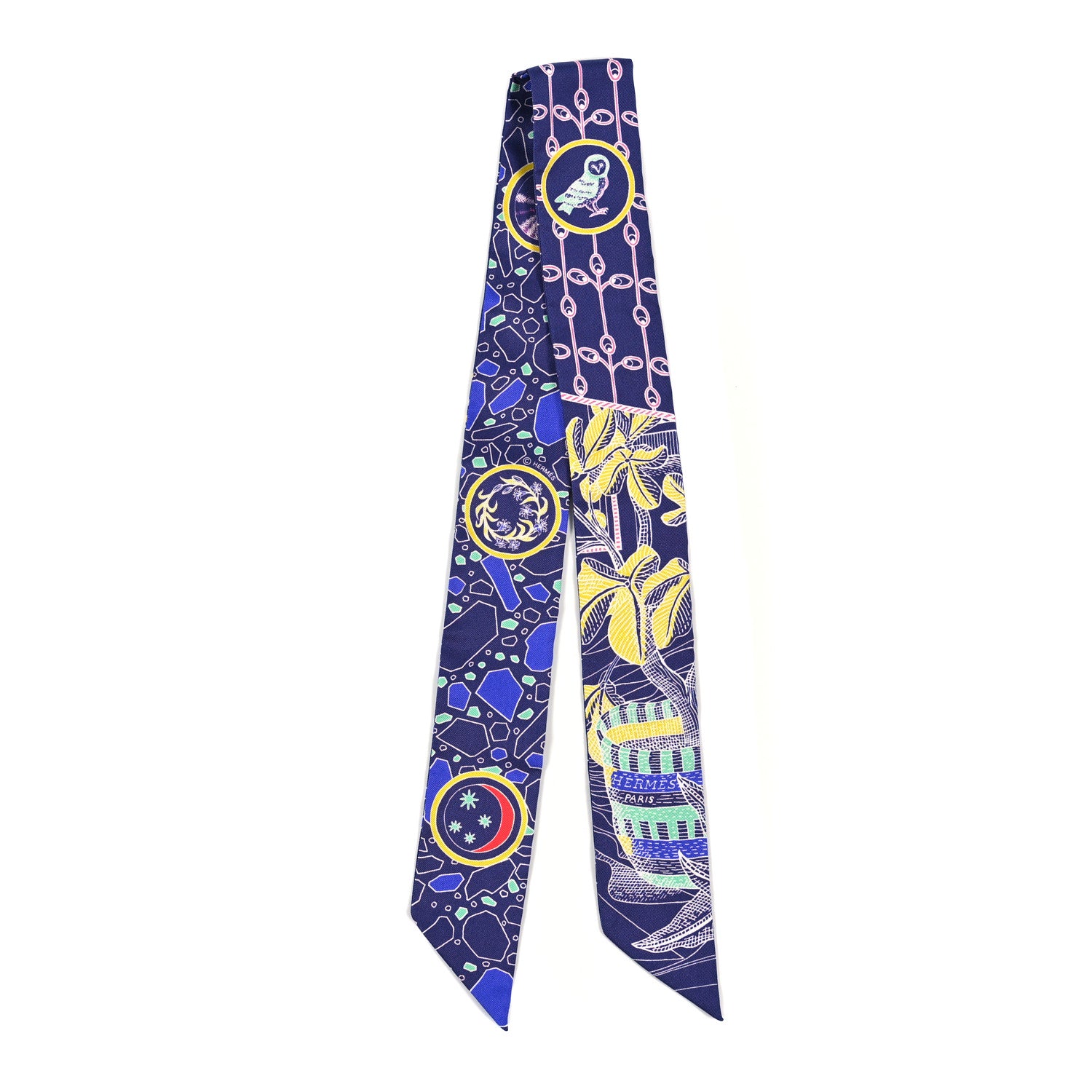Hermes Silk La Danse Des Amazones Twilly Indigo Jaune Multicolor 2 of 3