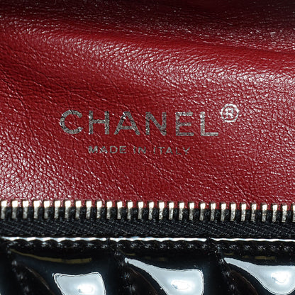 Chanel Patent Calfskin Geometric Quilted Large Kaleidoscope Clutch Black 6 of 7
