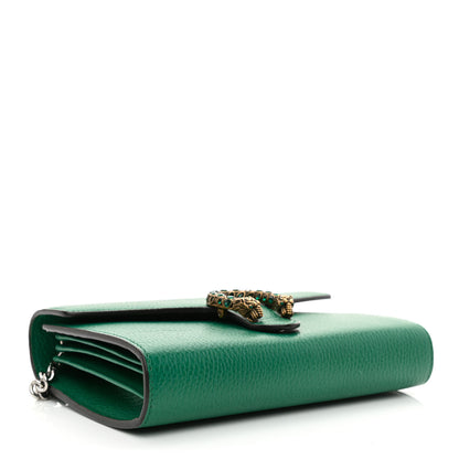 Gucci Calfskin Mini Dionysus Chain Wallet Emerald 4 of 11