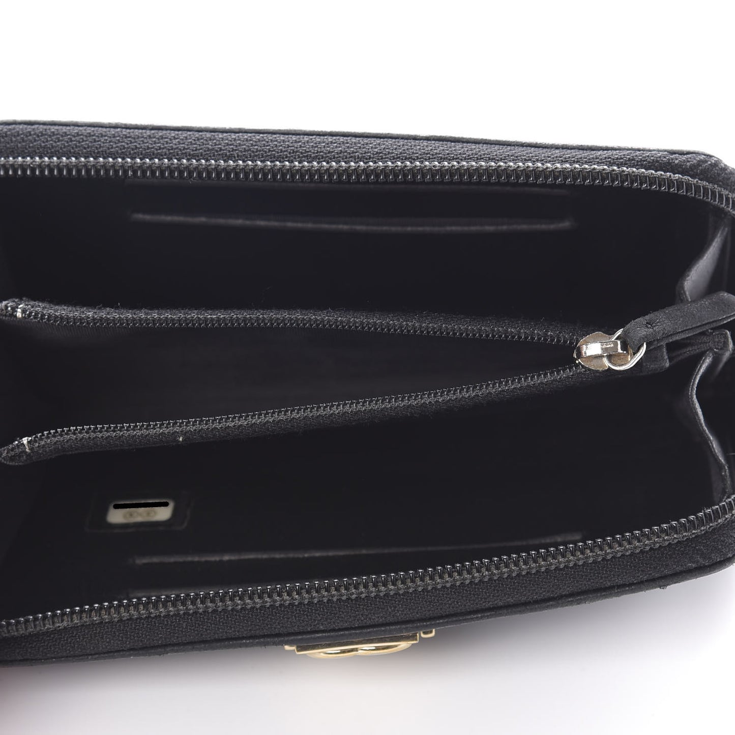 Lambskin Quilted Small Boy Zip Around Wallet Black