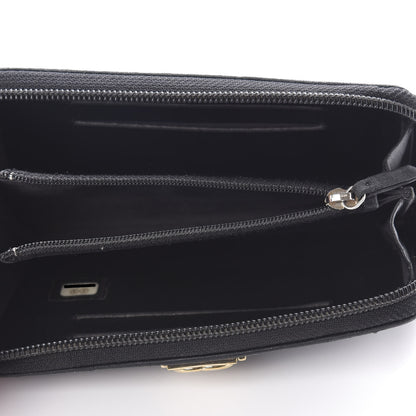 Chanel Lambskin Quilted Small Boy Zip Around Wallet Black 5 of 9
