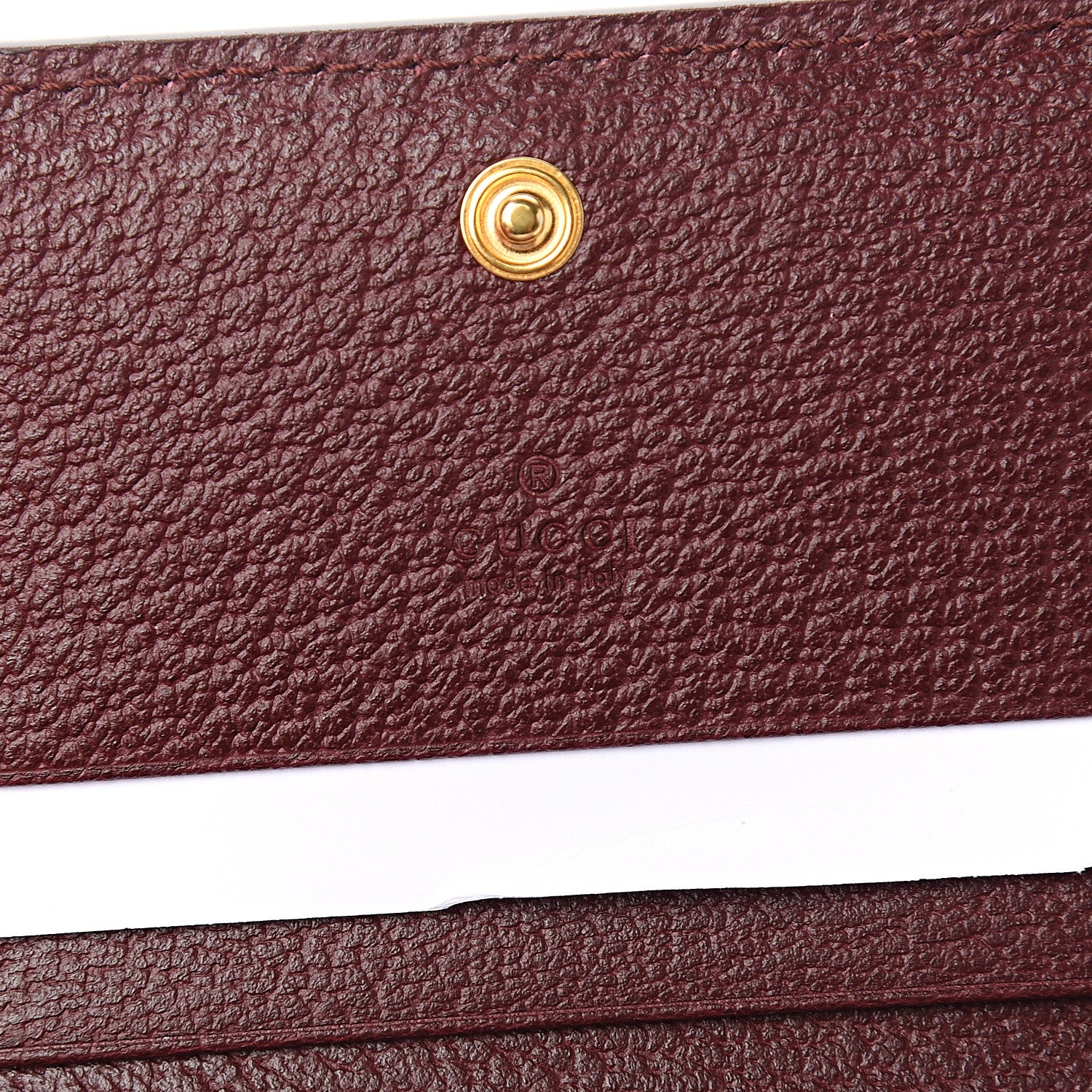 Gucci Textured Calfskin Web Ophidia Card Case Vintage Bordeaux 5 of 7