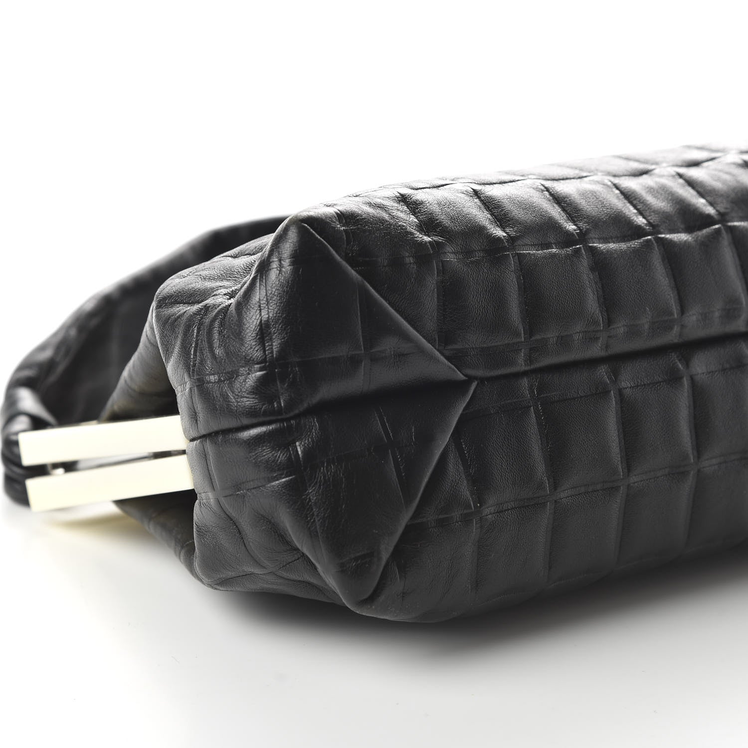 Chanel Lambskin Chocolate Bar Quilted Frame Shoulder Bag Black 6 of 10