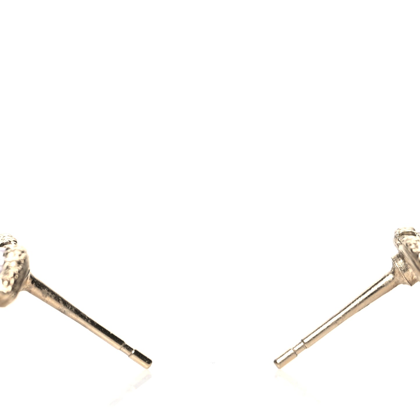 Metal Graduated Pearl Crystal CC Earrings Light Gold