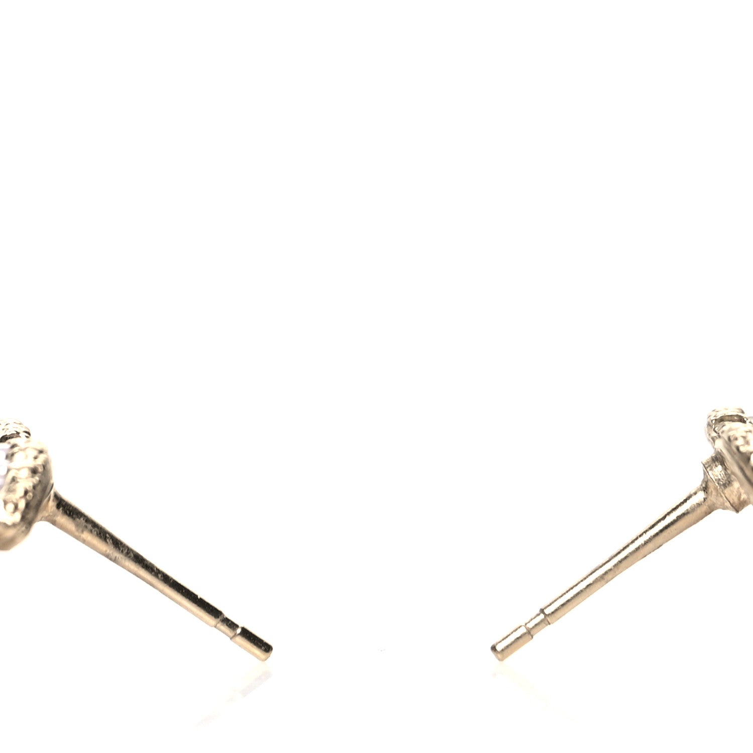 Chanel Metal Graduated Pearl Crystal CC Earrings Light Gold 3 of 4