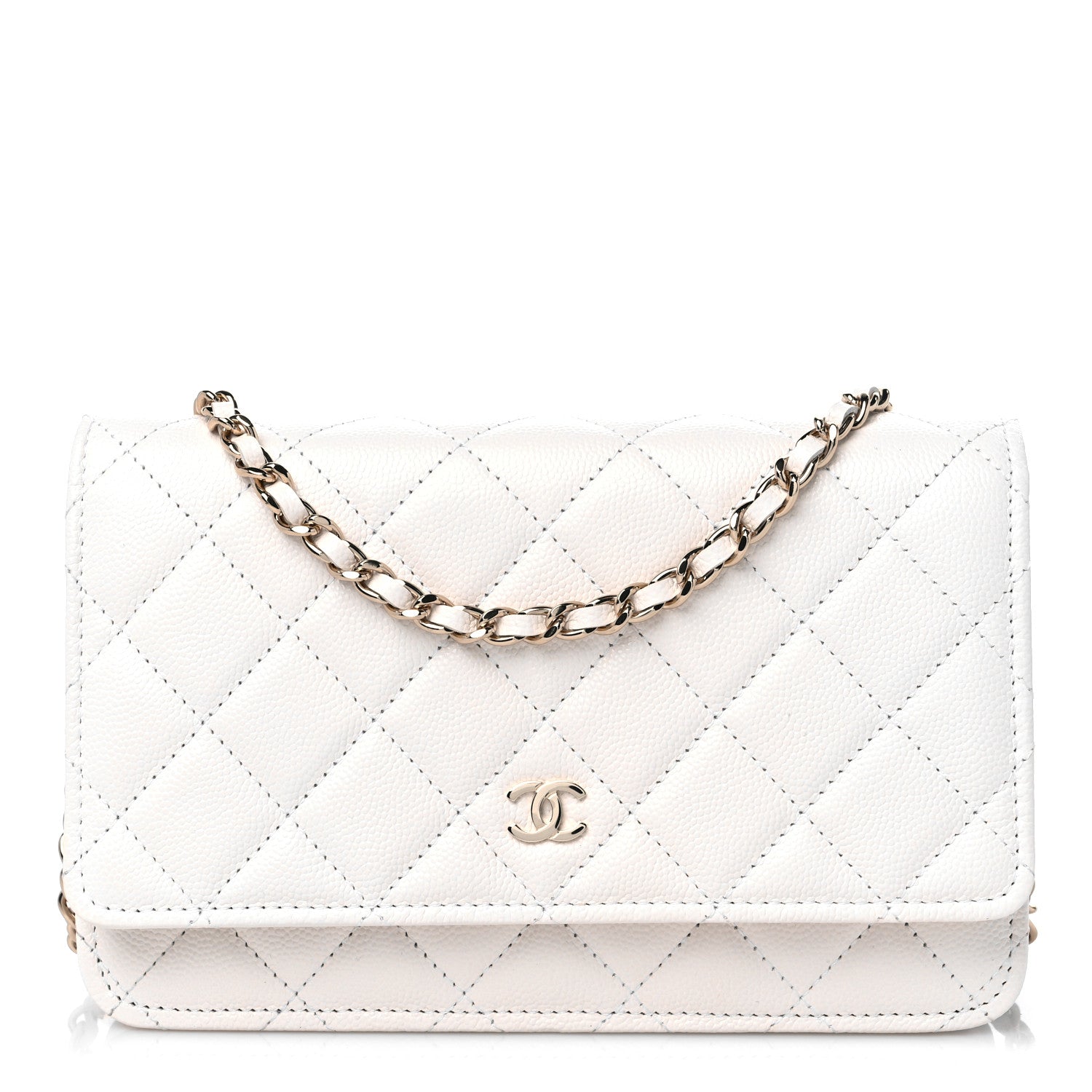 Chanel Caviar Quilted Wallet On Chain WOC White 1 of 11