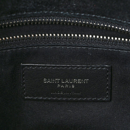 Saint Laurent Patent Lambskin Quilted Medium Loulou Puffer Monogram Chain Satchel Black 6 of 9