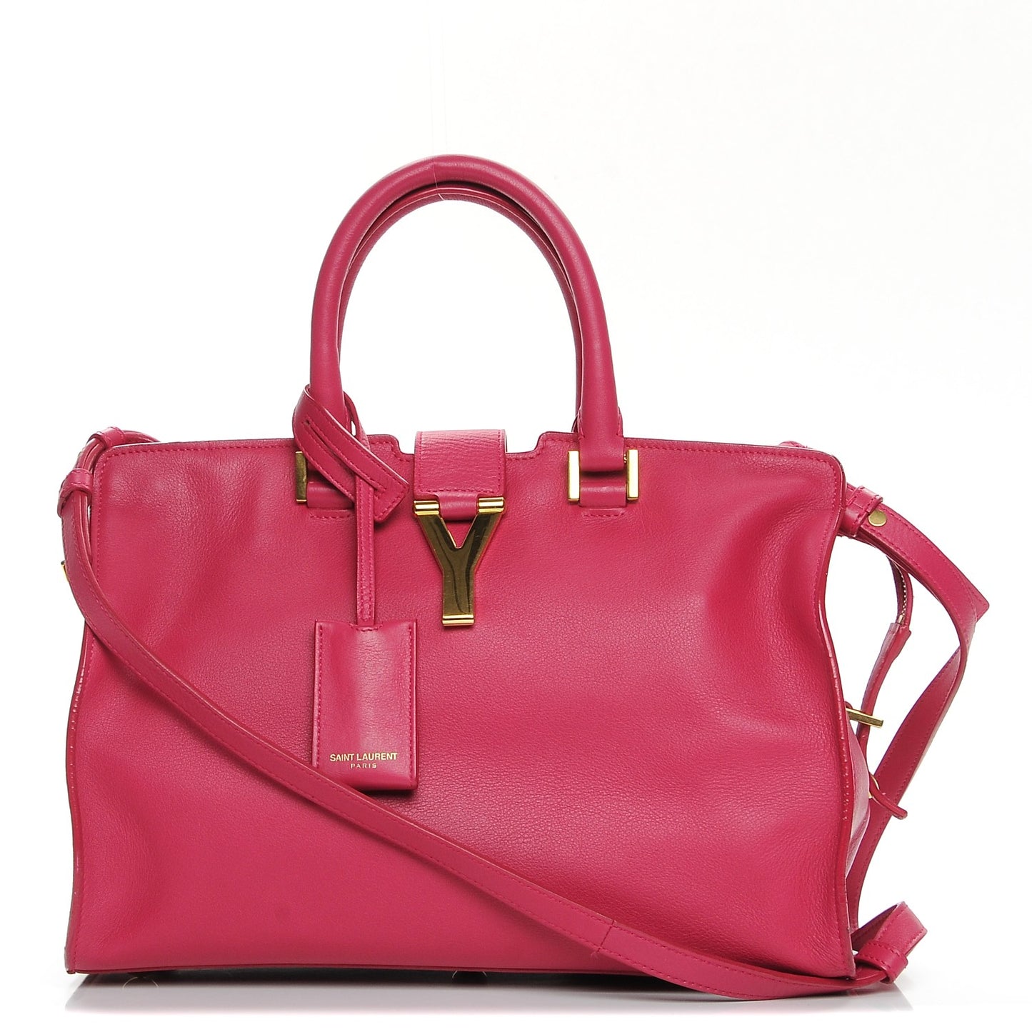Calfskin Small Classic Y Cabas Fuchsia