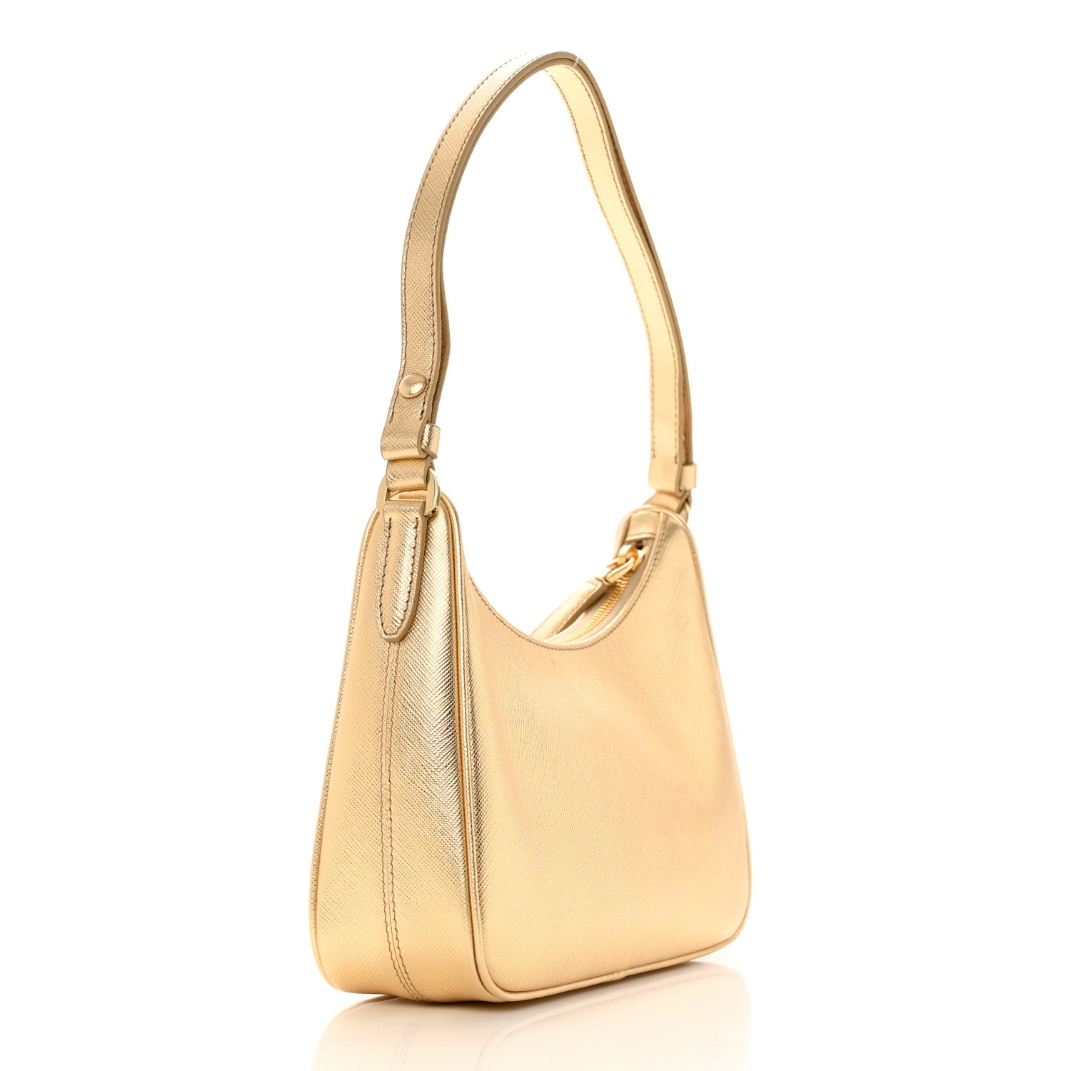 Prada Saffiano Lux Mini Re-Edition Shoulder Bag Platino 3 of 10