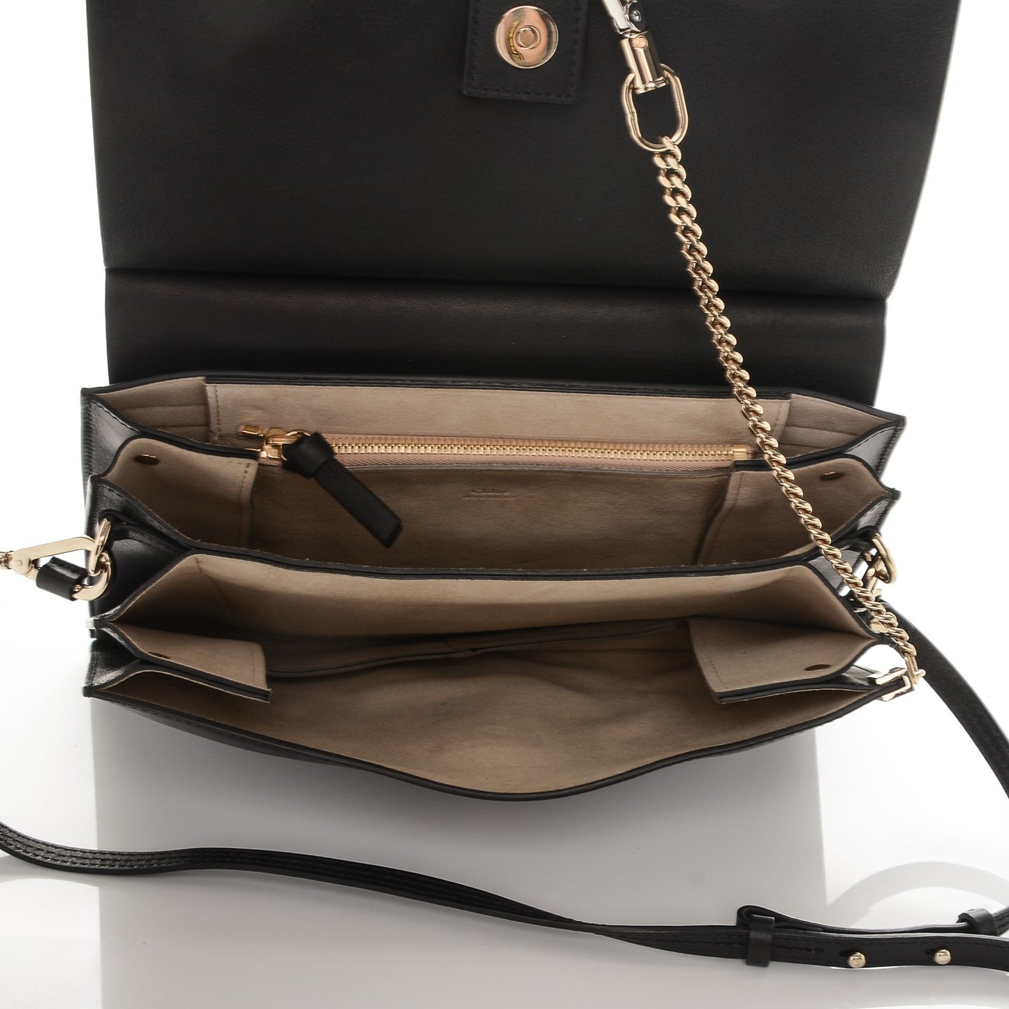 Suede Calfskin Medium Faye Shoulder Bag Black