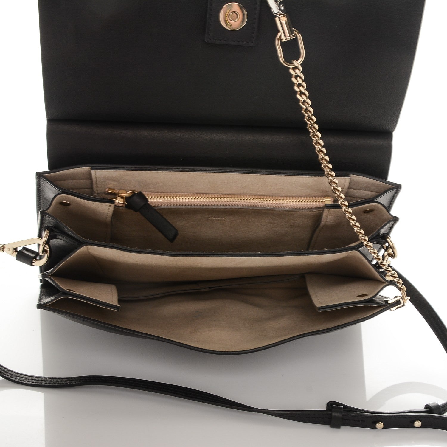 Chloe Suede Calfskin Medium Faye Shoulder Bag Black 5 of 6