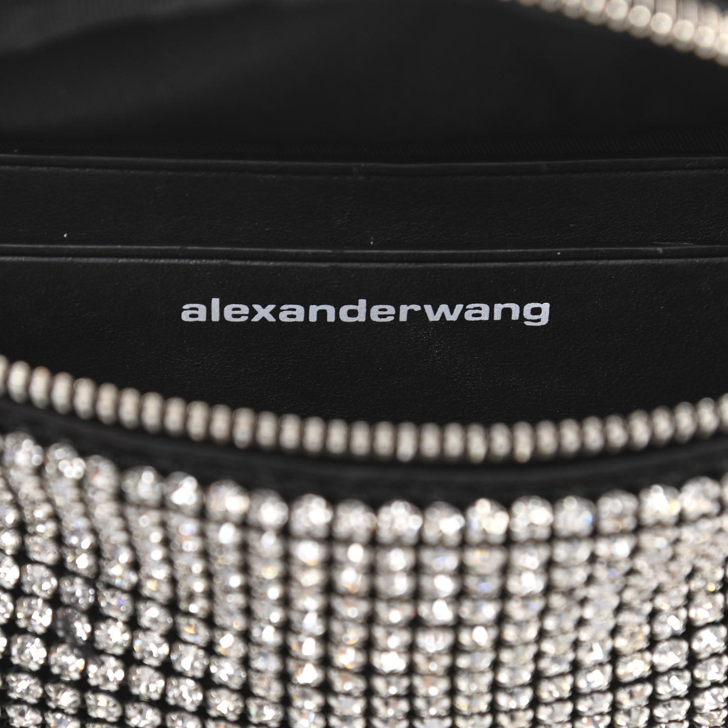 Rhinestone Mesh Mini Attica Belt Bag Black