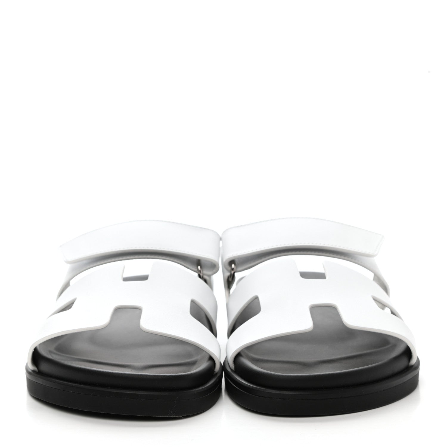 Hermes Calfskin Womens Chypre Sandals 37 White 2 of 9
