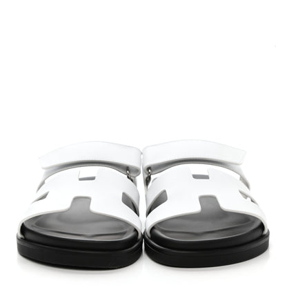 Hermes Calfskin Womens Chypre Sandals 37 White 2 of 9