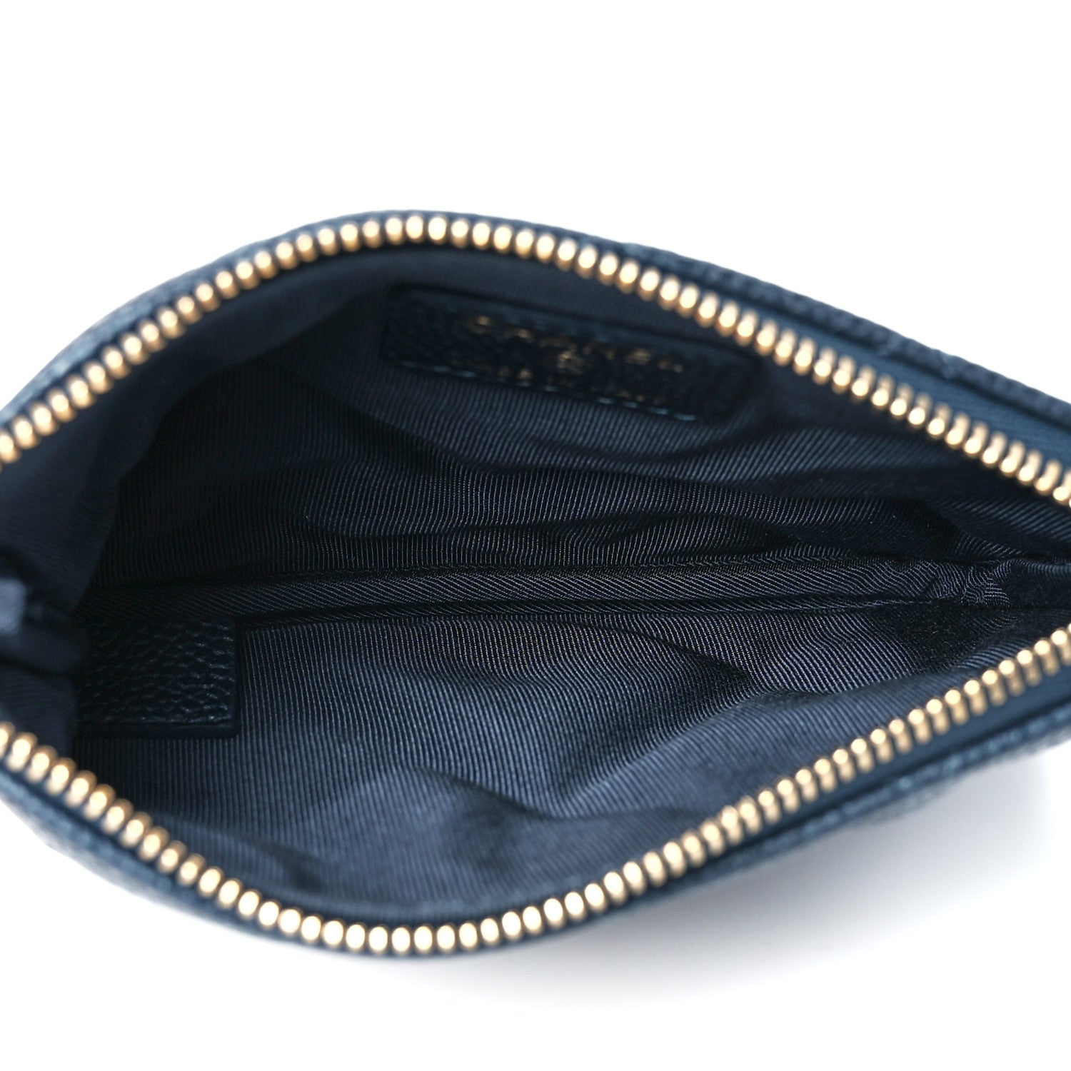 Chanel Caviar Quilted Small Cosmetic Case Dark Blue 5 of 12