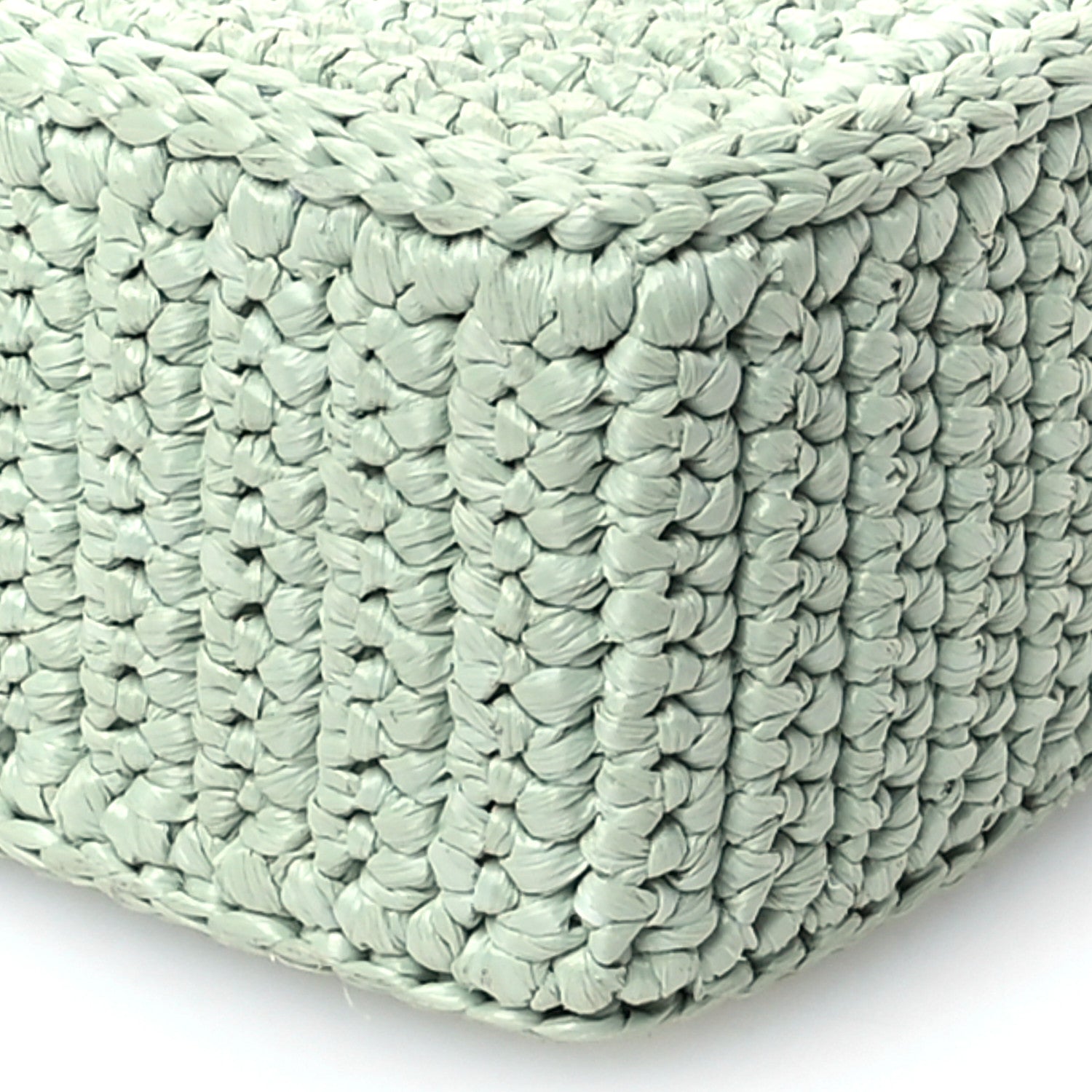 Prada Yarn Raffia Effect Crochet Re-Edition 2005 Shoulder Bag Acqua 13 of 13