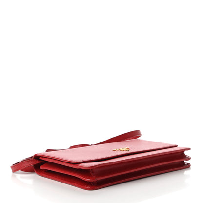Prada Saffiano Metal Mini Crossbody Wallet Rosso 4 of 12