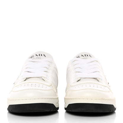 Prada Vitello Rois Triangle Womens Downtown Low Top 30mm Sneakers 36.5 White Black 2 of 14
