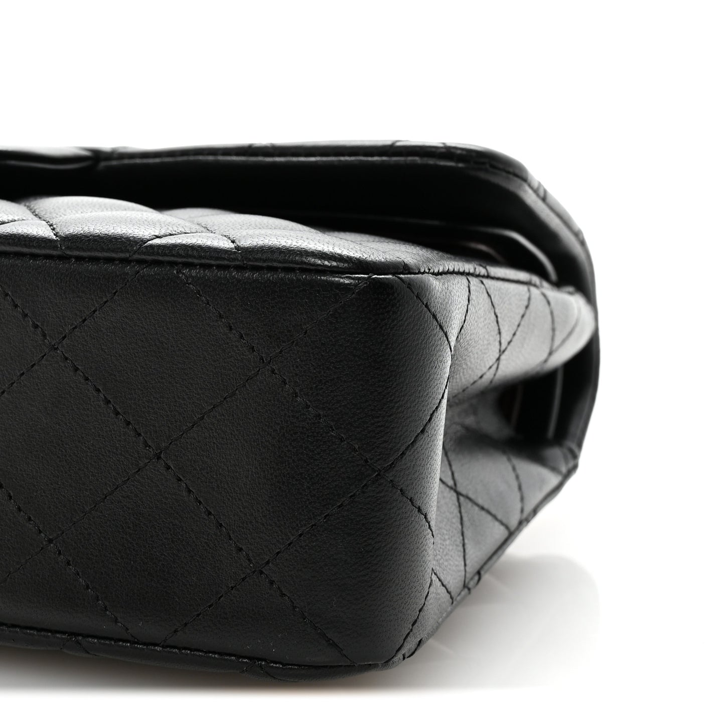 Lambskin Quilted Small Double Flap Black
