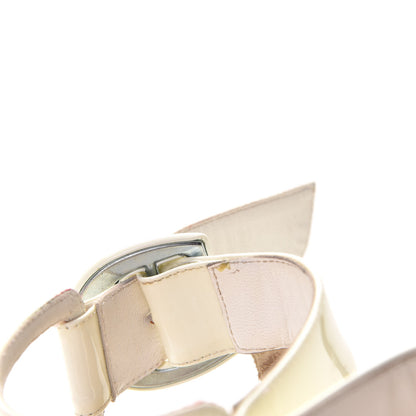 Christian Louboutin Patent Calfskin Choca 100 Strappy Sandals 38 Latte 6 of 14