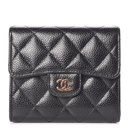 Chanel Caviar Quilted Compact Flap Wallet Black 1 of 8
