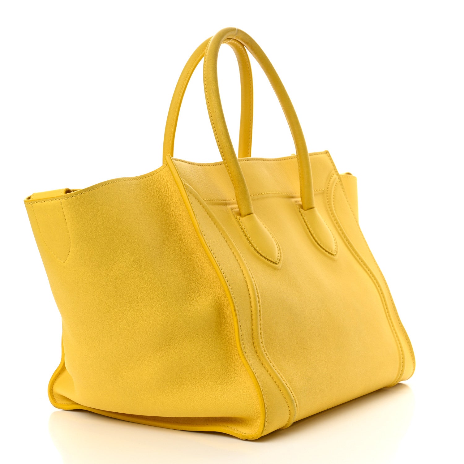Celine Supple Calfskin Medium Phantom Luggage Sun Yellow 3 of 18