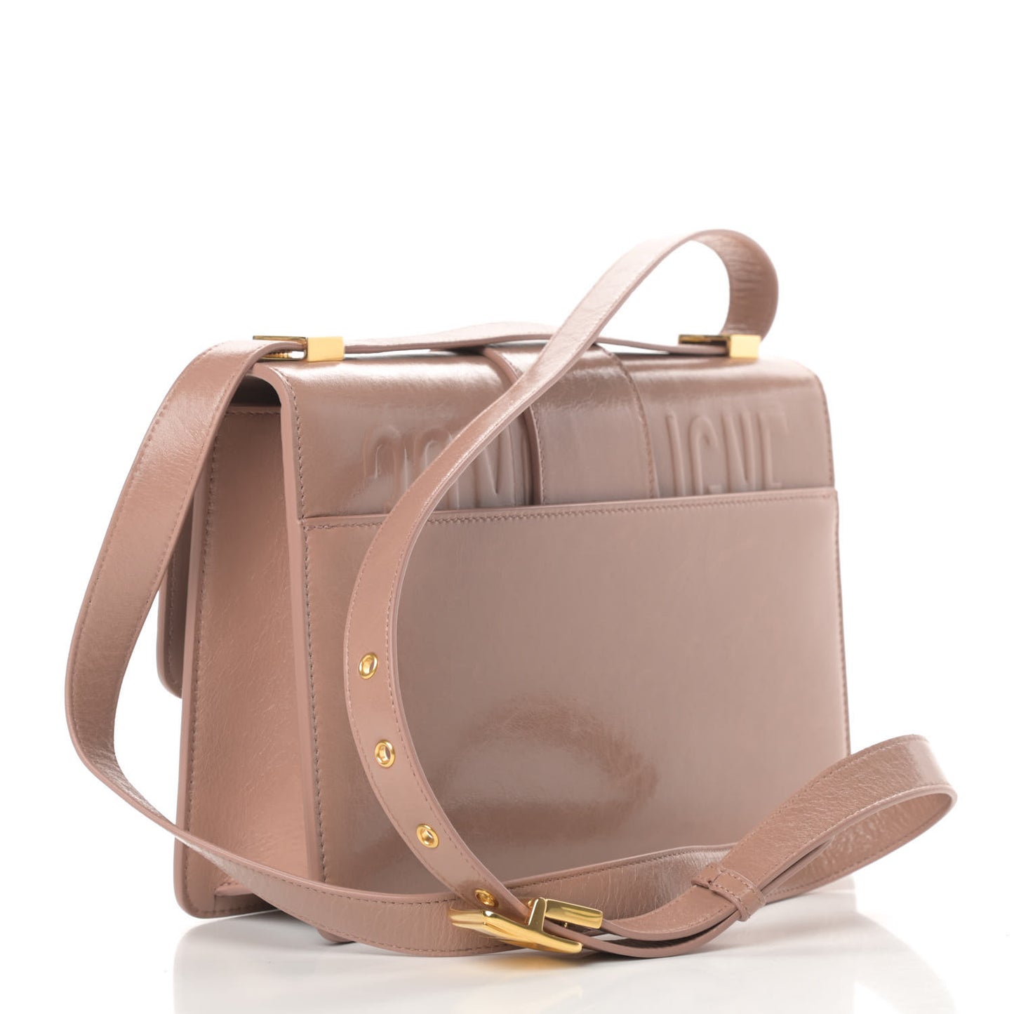 Shiny Crinkled Lambskin 30 Montaigne Flap Bag Fard