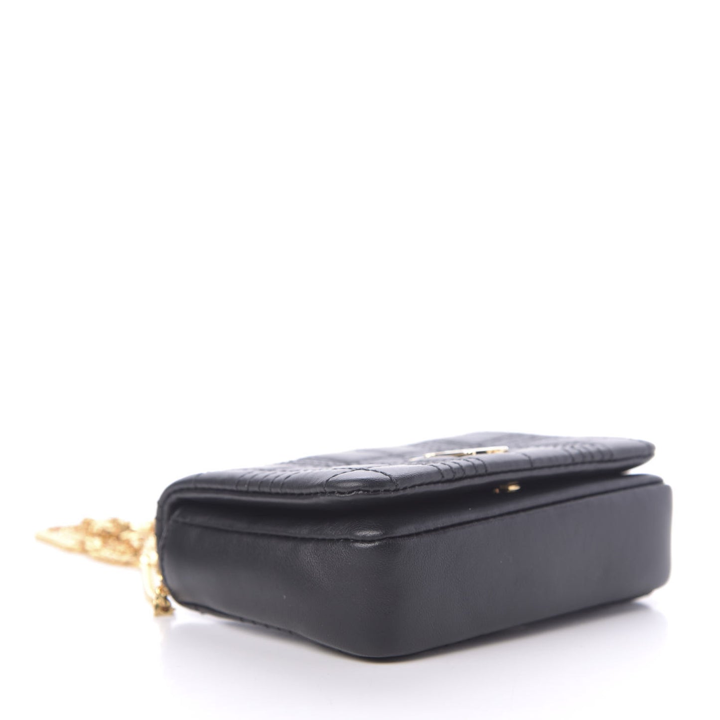 Lambskin Quilted Micro Lola Bag Black
