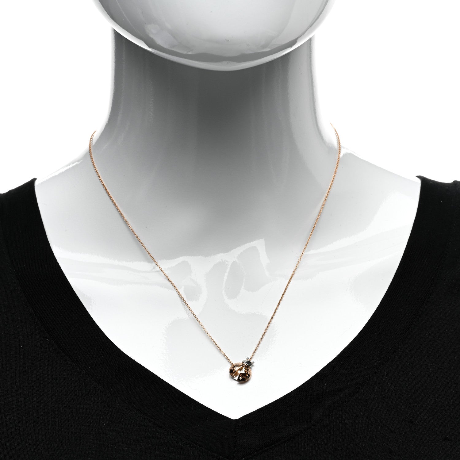 Tiffany 18K Rose Gold Sterling Silver Return to Tiffany Love Bugs Ladybug Pendant Necklace 2 of 5