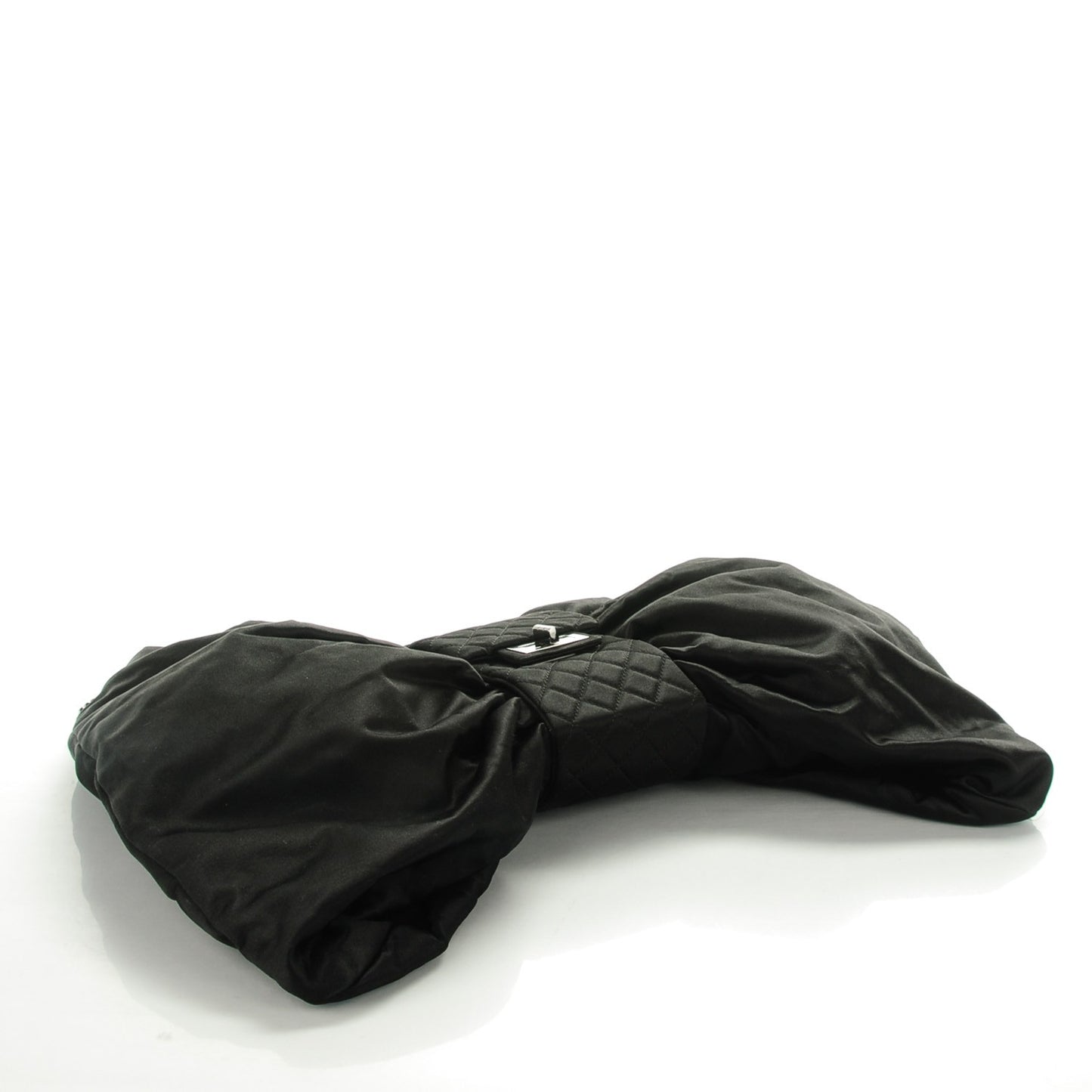 Satin Large Bow Bag Black